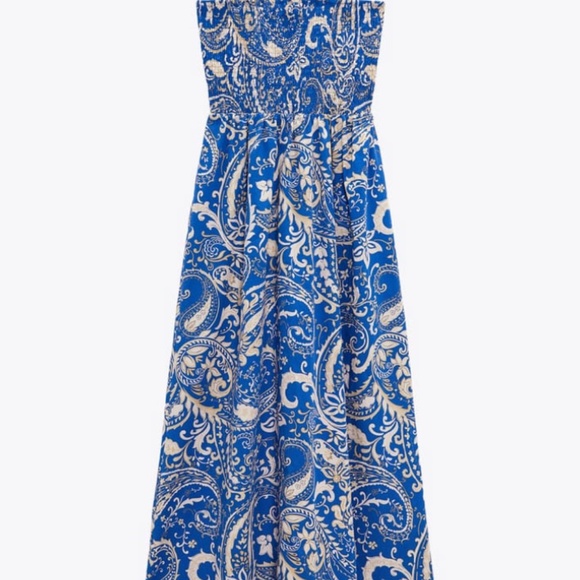 ZARA PRINTED MIDI POPLIN DRESS -- NEW W/TAGS - Picture 4 of 4